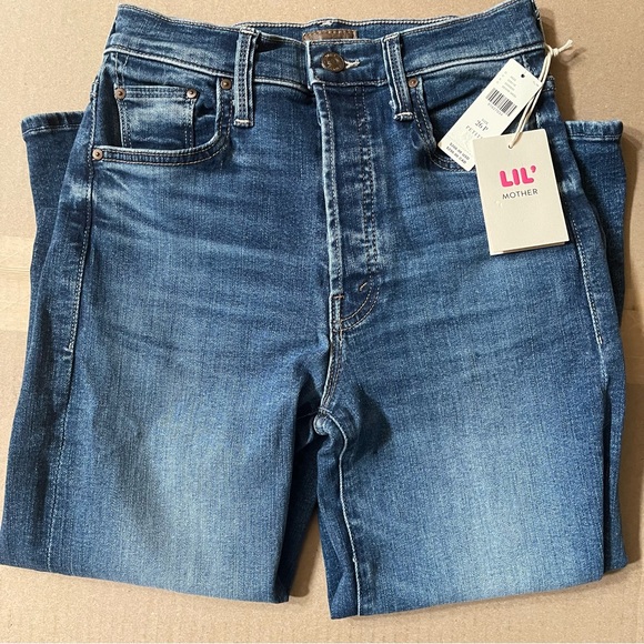 NWT MOTHER The Tomcat Roller Sneak High-Rise Wide-Leg Jeans 26 Petite - Picture 5 of 9